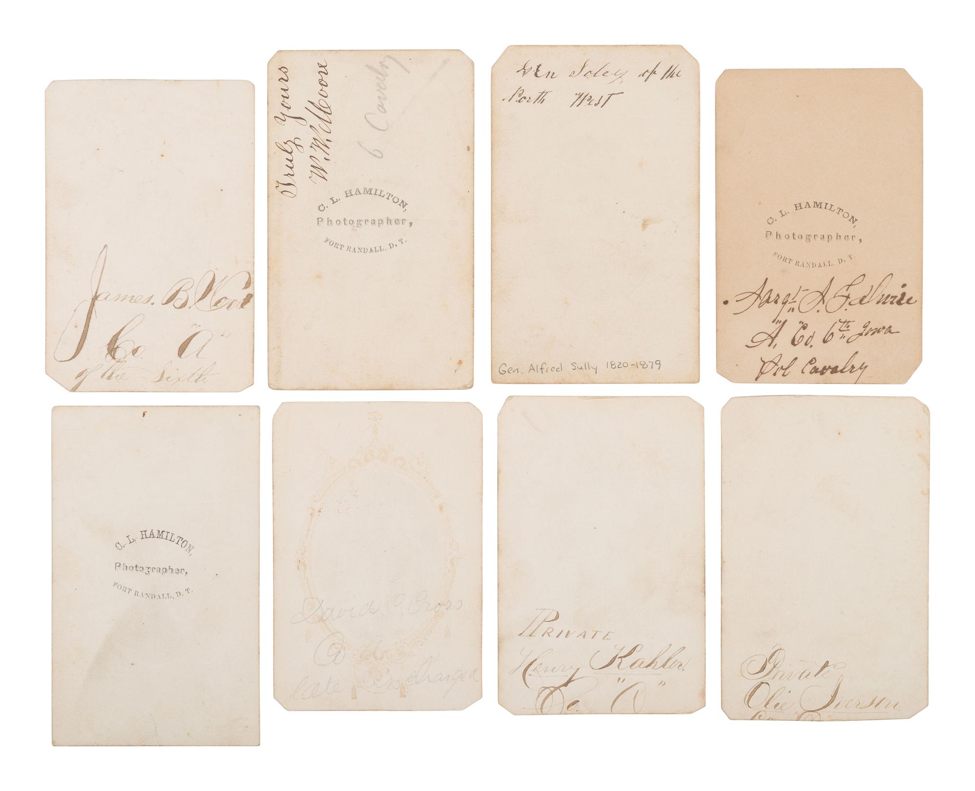 [INDIAN WARS]. A collection of CDVs of 6th Iowa Cavalrymen who were involved in General Alfred Sully's Expedition against the Sioux, ca 1863-1865.