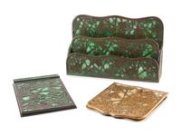 Three Tiffany ' Grape Vine' Desk Accessories