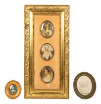 A Group of Continental Portrait Miniatures — 19th Century