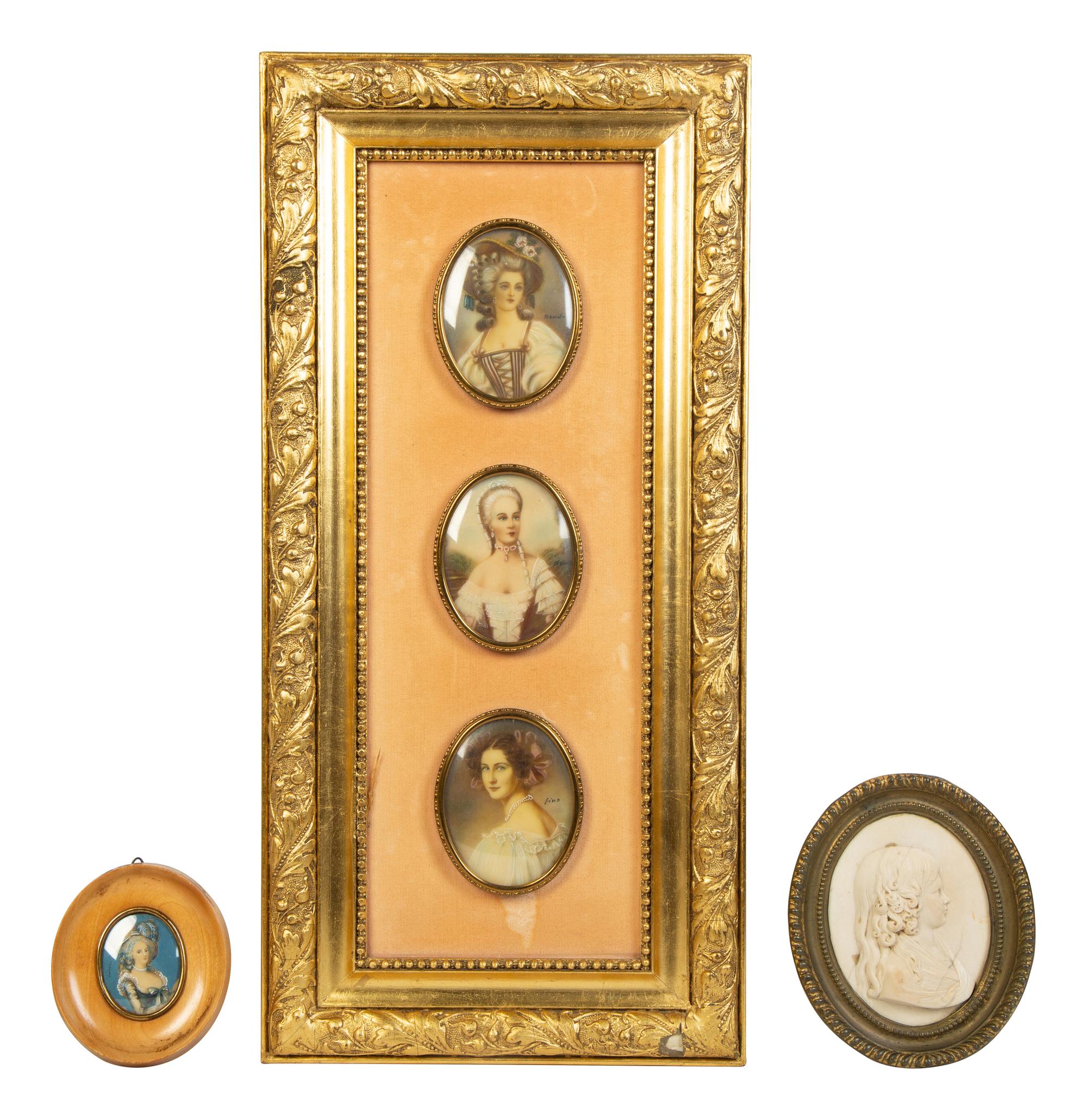 A Group of Continental Portrait Miniatures — 19th Century