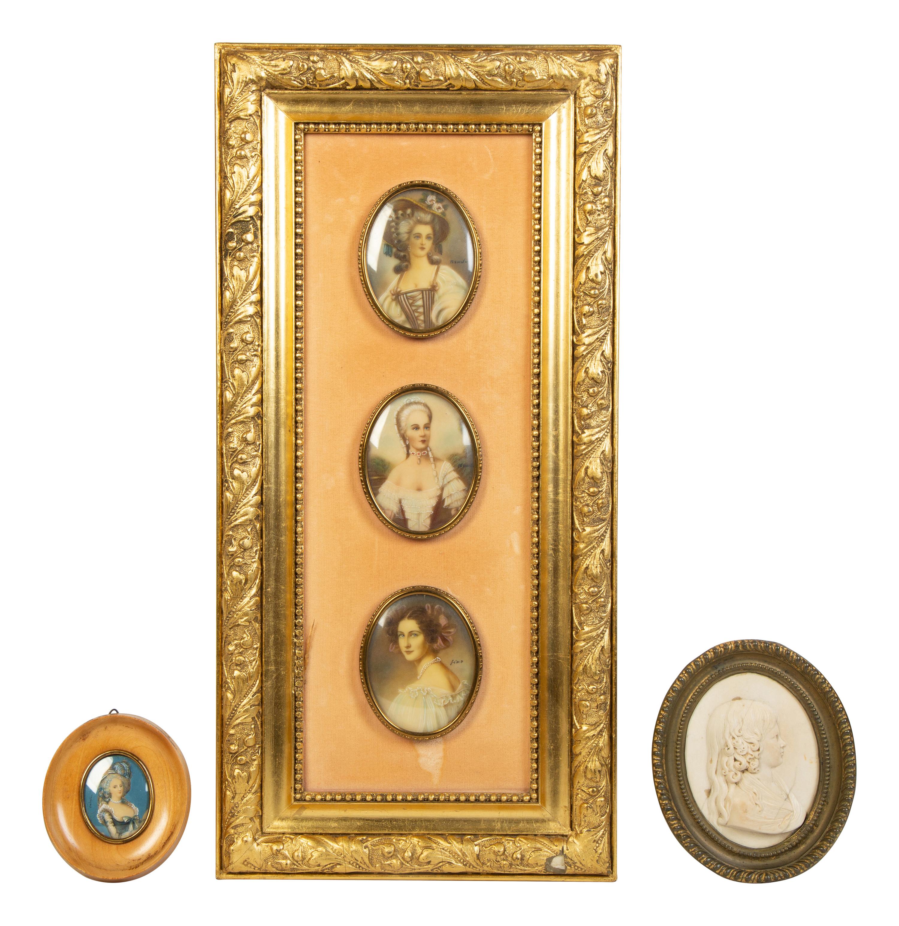 A Group of Continental Portrait Miniatures — 19th Century