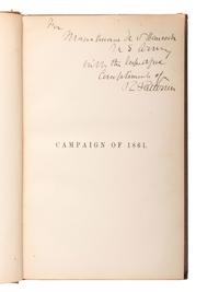 [CIVIL WAR]. PATTERSON, Robert (1792-1881). A Narrative of the Campaign in the Valley of the Shenandoah in 1861. Philadelphia: Sherman & Co., 1865.