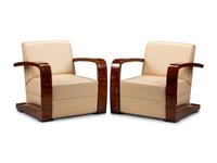 A Pair of Art Deco Style Rosewood Lounge Chairs