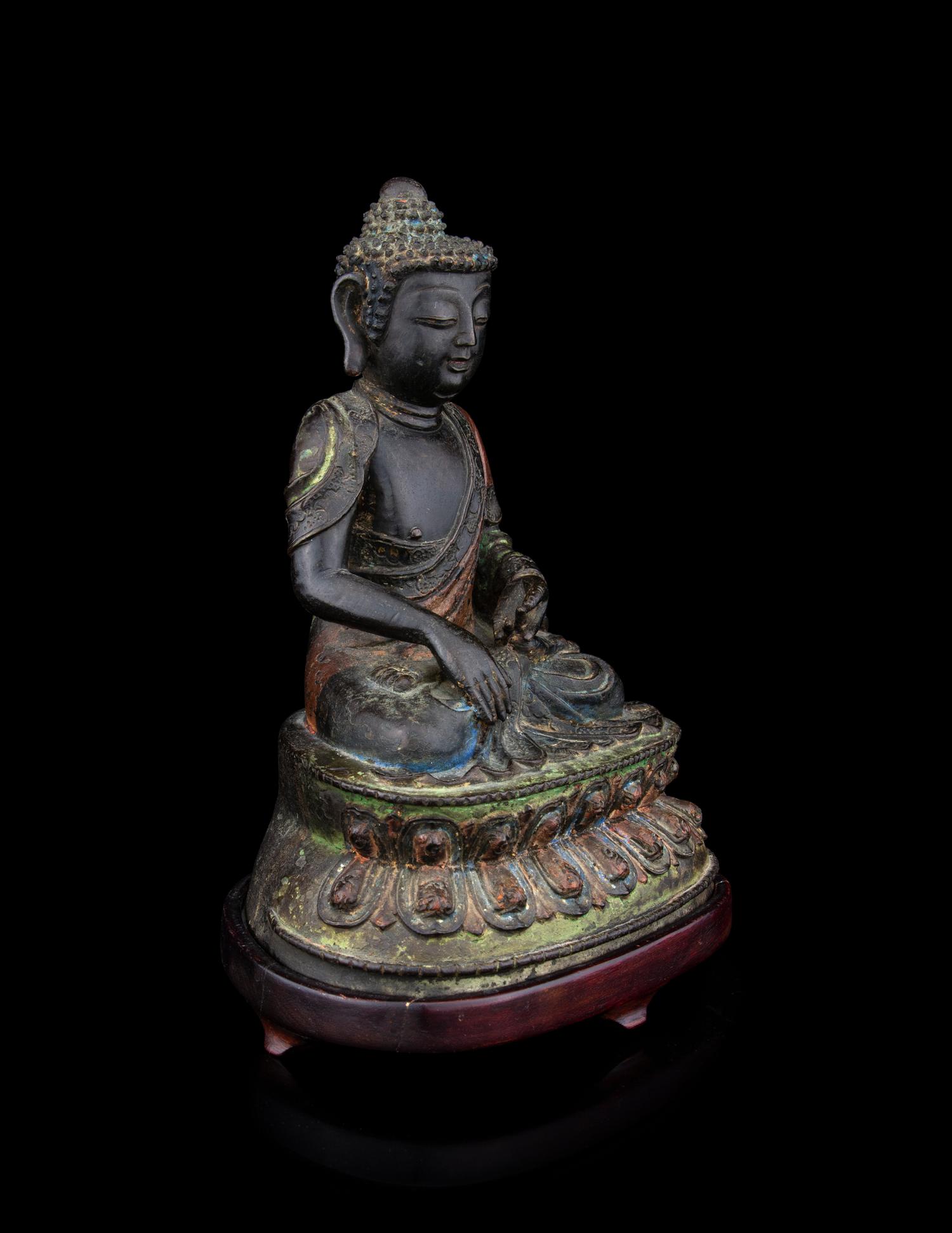 A Ming-Style Bronze Figure of Seated Buddha