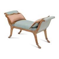 A French Carved and Upholstered Window Bench