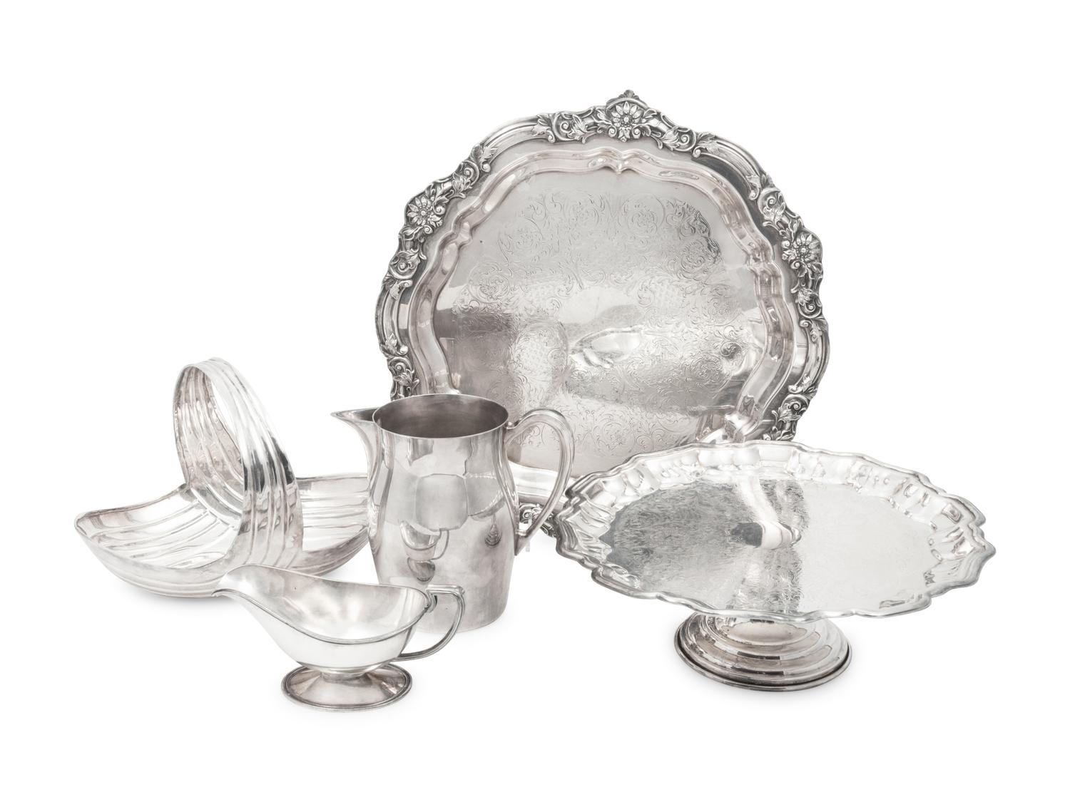 A Collection of Silver-Plate Serving Articles