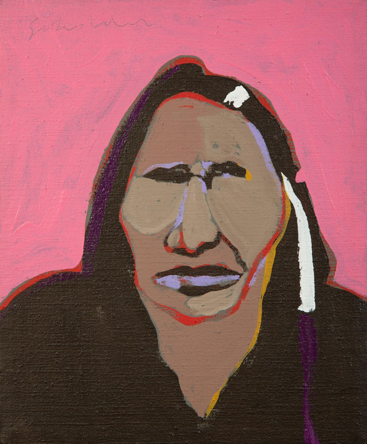 Indian With White Ribbon