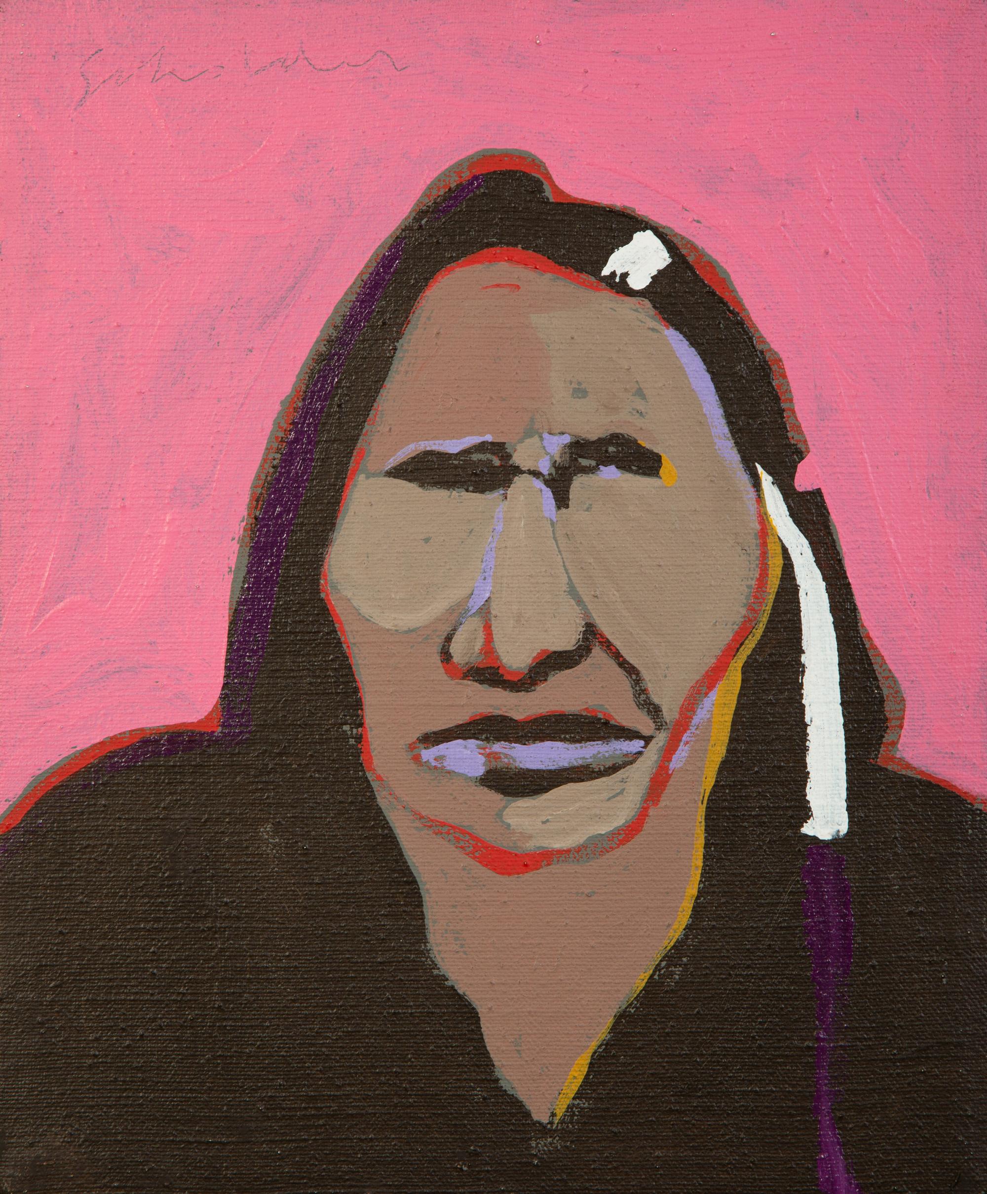 Indian With White Ribbon