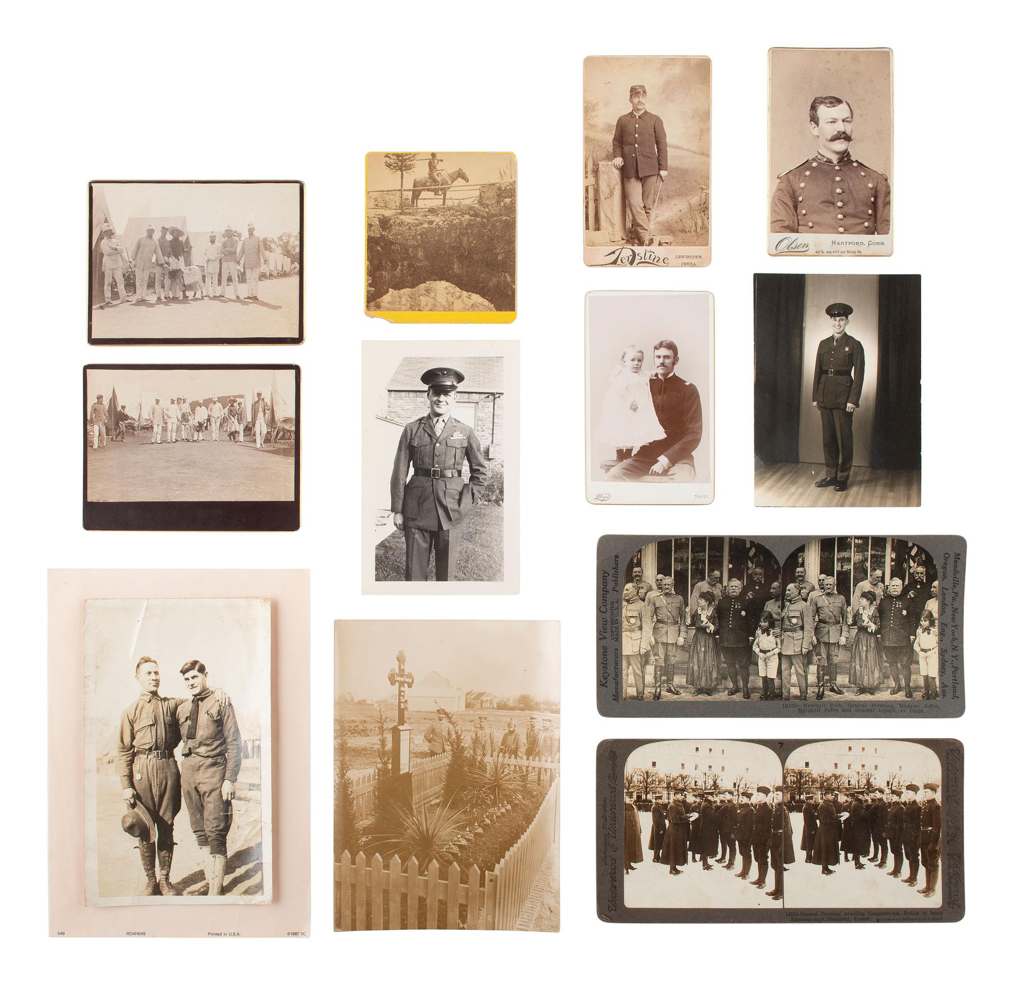 [MILITARIA]. 60+ cabinet cards and CDVs of American military subjects.