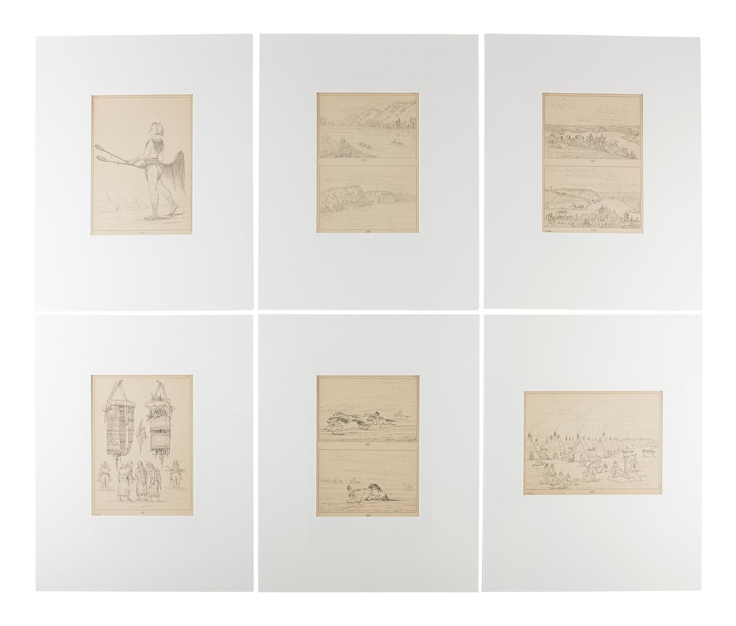 CATLIN, George (1796-1872). Large portfolio of 52 copper plate etchings from Letters and Notes on the Manners, Customs, and Condition of the North American Indians. [1892]. Vol. II.