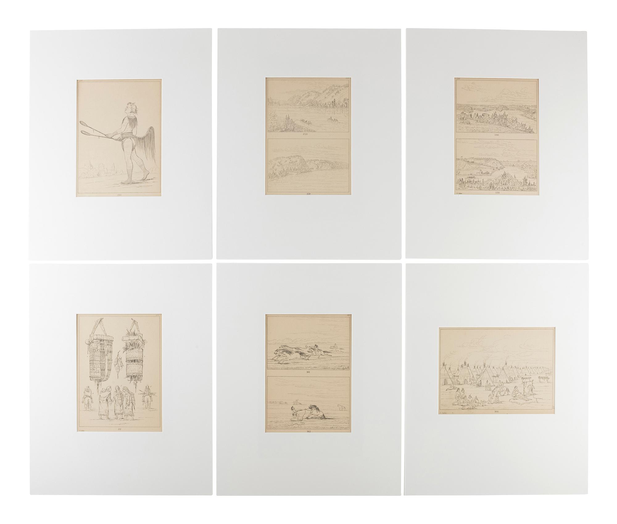 CATLIN, George (1796-1872). Large portfolio of 52 copper plate etchings from Letters and Notes on the Manners, Customs, and Condition of the North American Indians. [1892]. Vol. II.