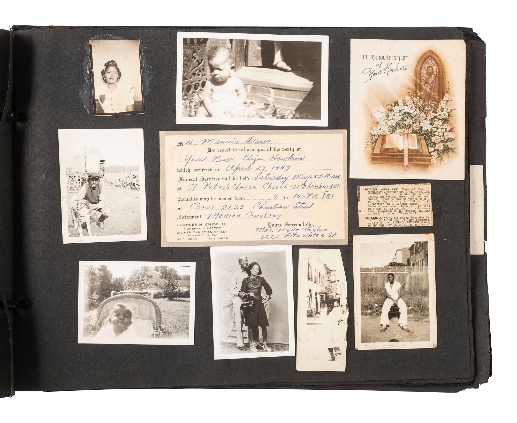 [EARLY PHOTOGRAPHY]. Album containing photos of a multi-generational African American family in Washington, DC. Ca early-to-mid 20th Century.