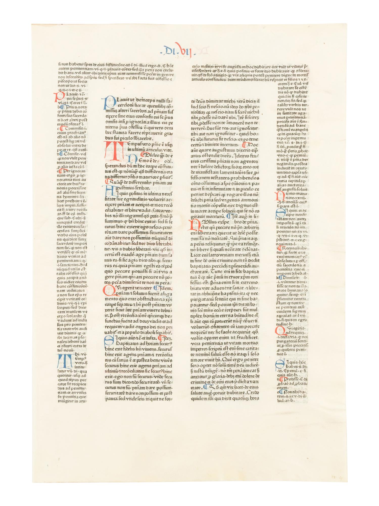 [LEAF BOOK - PETER SCHOEFFER]. Two Essays on the Decretum of Gratian...Together with an Original Leaf Printed on Vellum by Peter Schoeffer at Mainz in 1472. Los Angeles and San Francisco: The Plantin Press for Zeitlin & Ver Brugge; and Bernard M. Rosenthal, 1971.