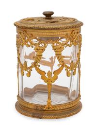 A Continental Bronze Mounted Glass Humidor