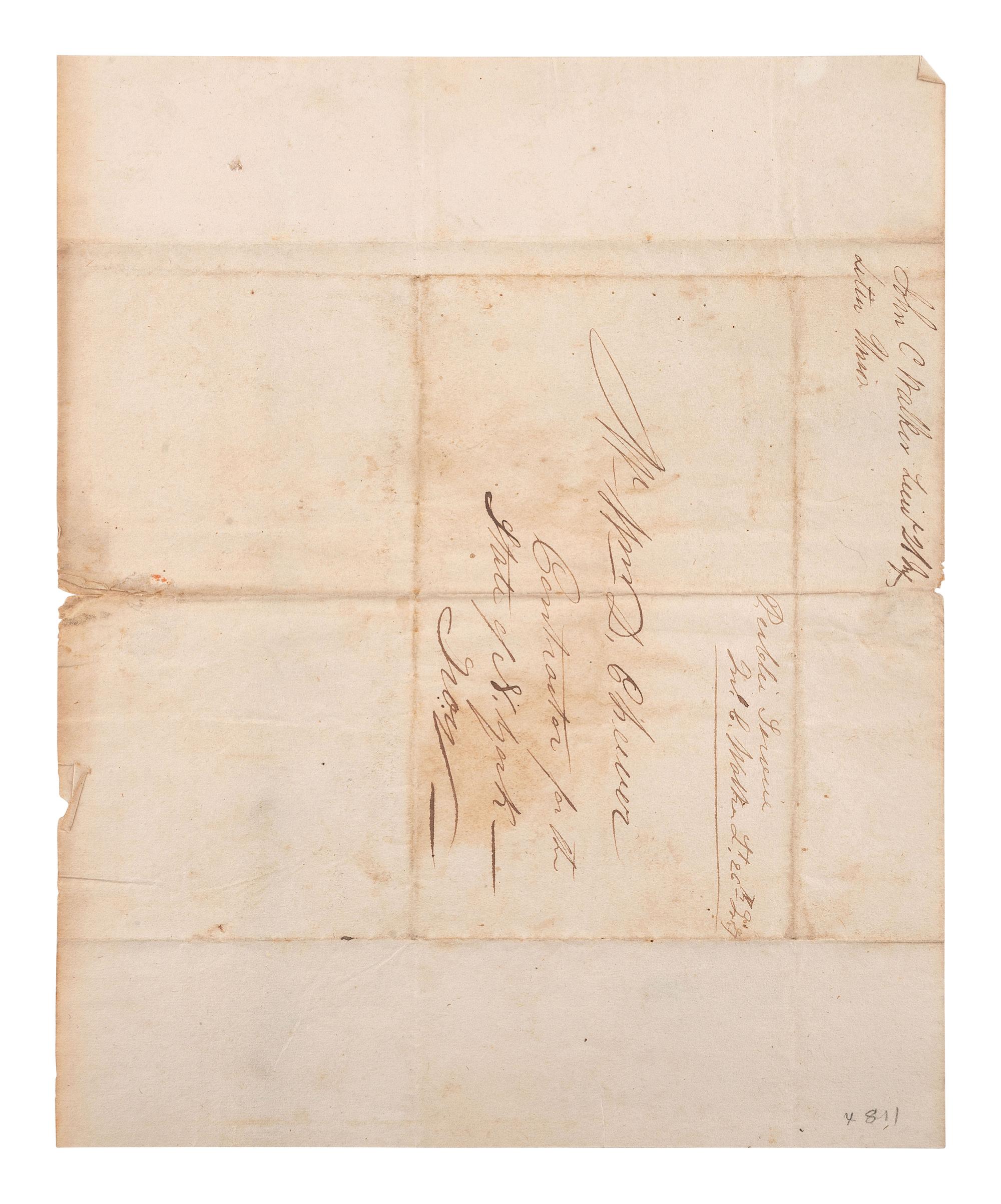 [WAR OF 1812]. WALKER, John C. ALS ("Jno. Co Walker"). Union Village, 29 August 1814.