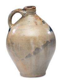A Jonathan Fenton Cobalt Decorated Stoneware 'Fish' Jug