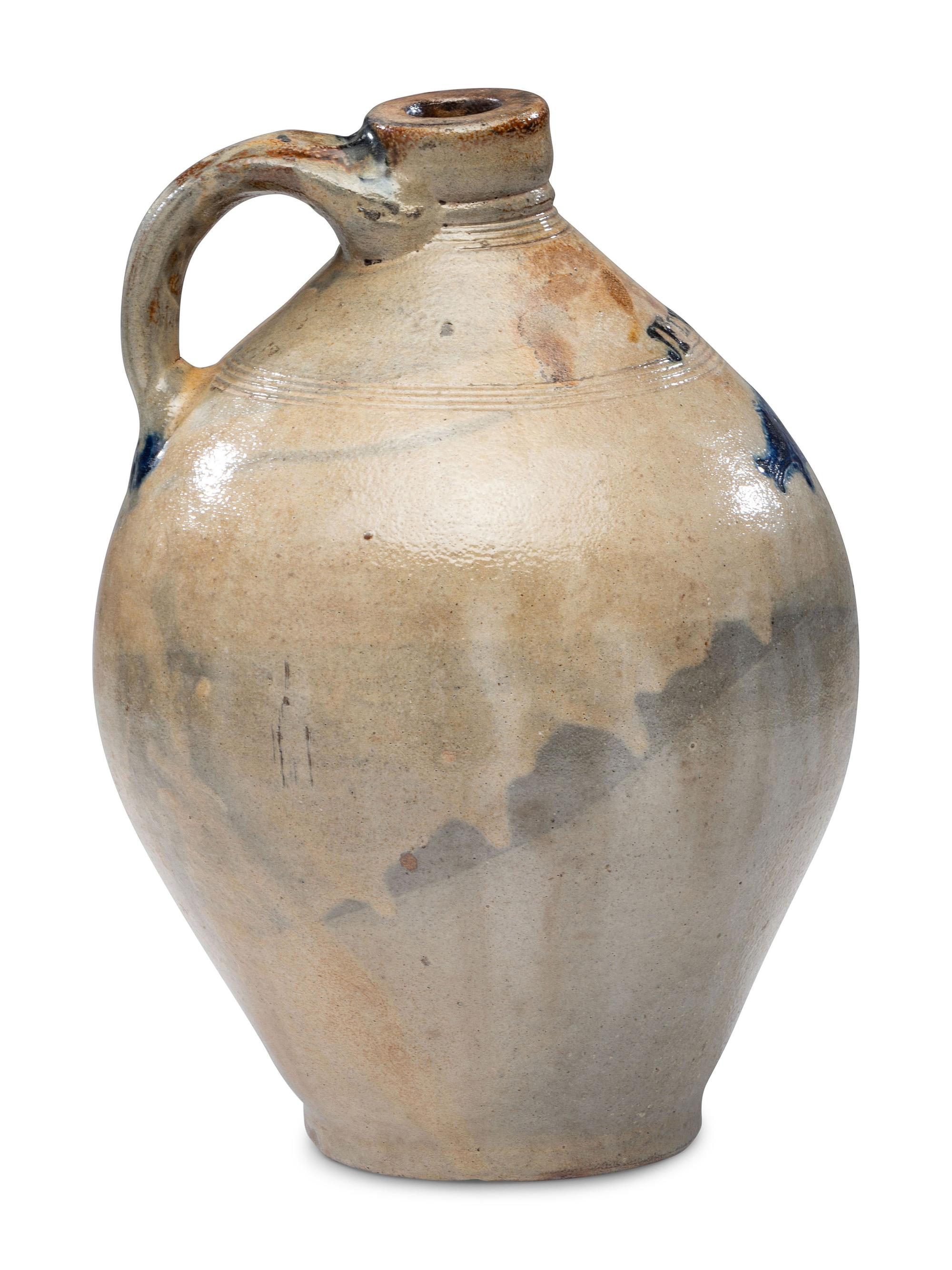 A Jonathan Fenton Cobalt Decorated Stoneware 'Fish' Jug