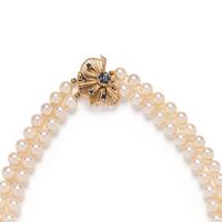 CULTURED PEARL AND SAPPHIRE NECKLACE