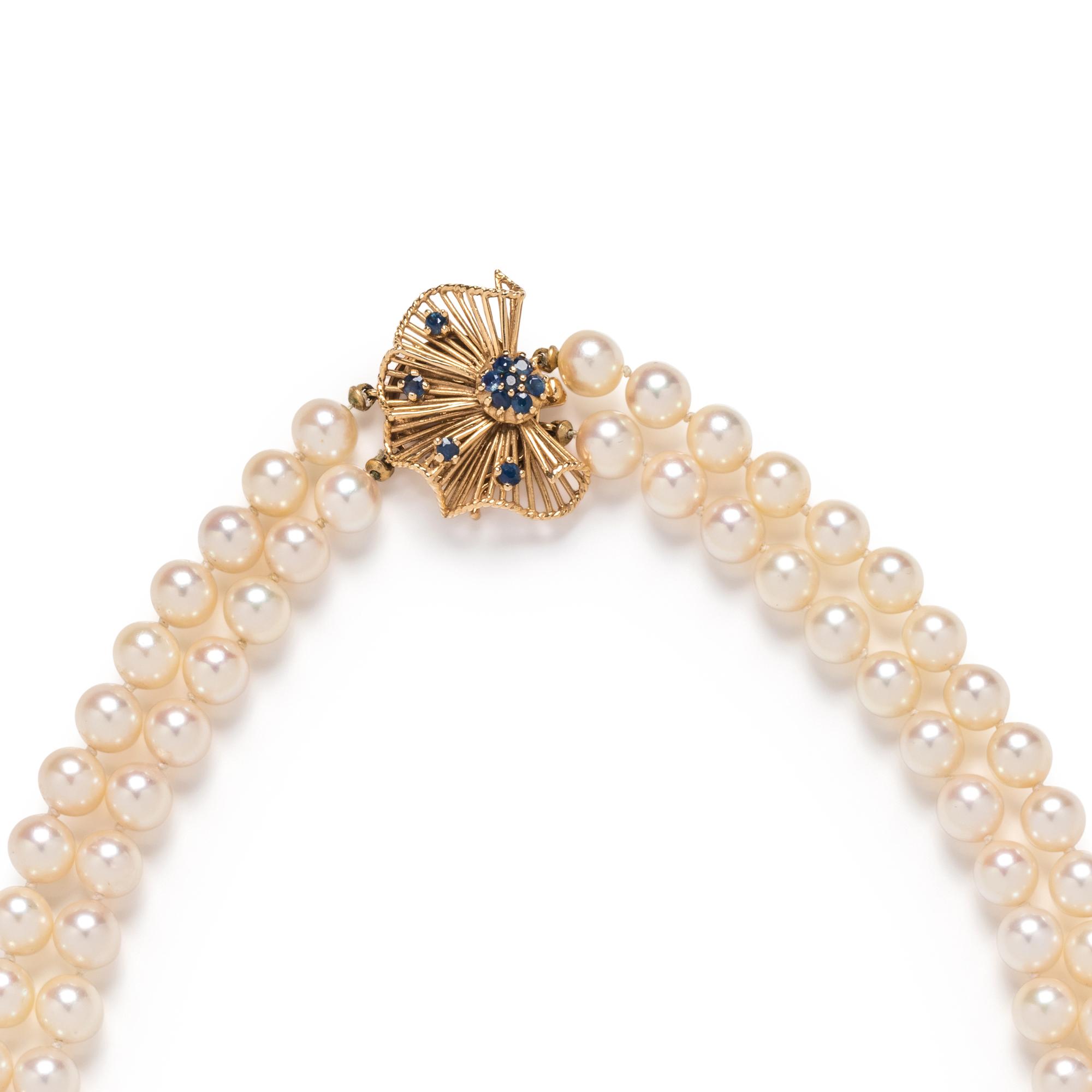 CULTURED PEARL AND SAPPHIRE NECKLACE