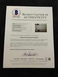 A Mickey Mantle Signed Autograph Career Statistics Display (Beckett Authentication Services Letter),
