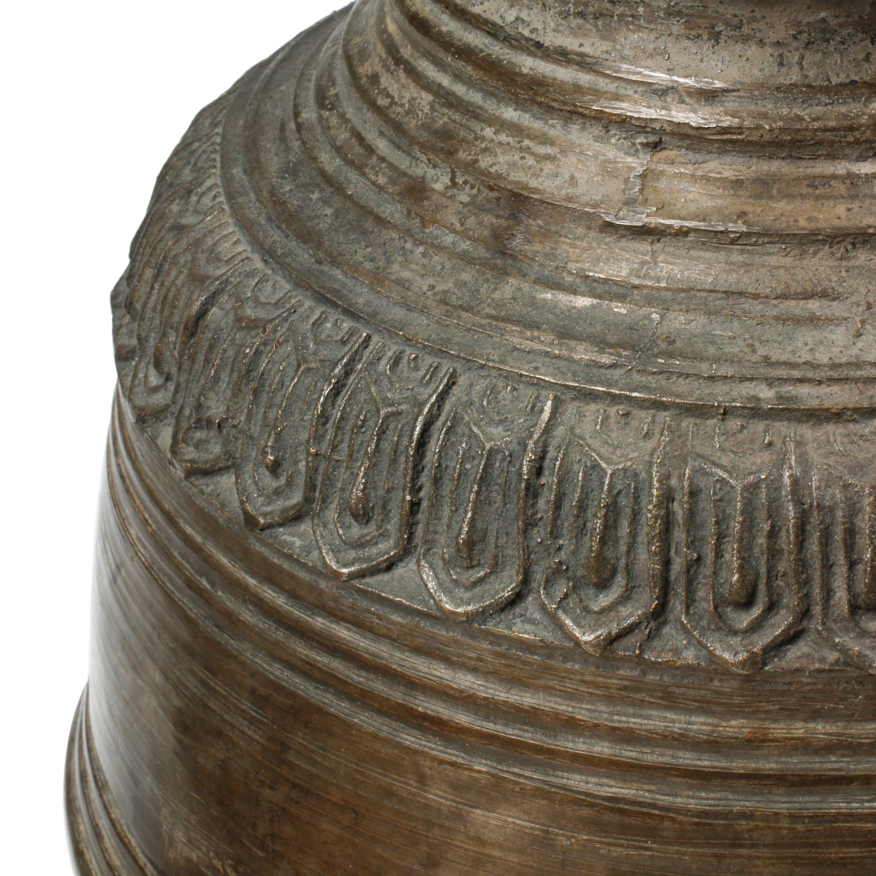A Large Southeast Asian Patinated Bronze Bell
