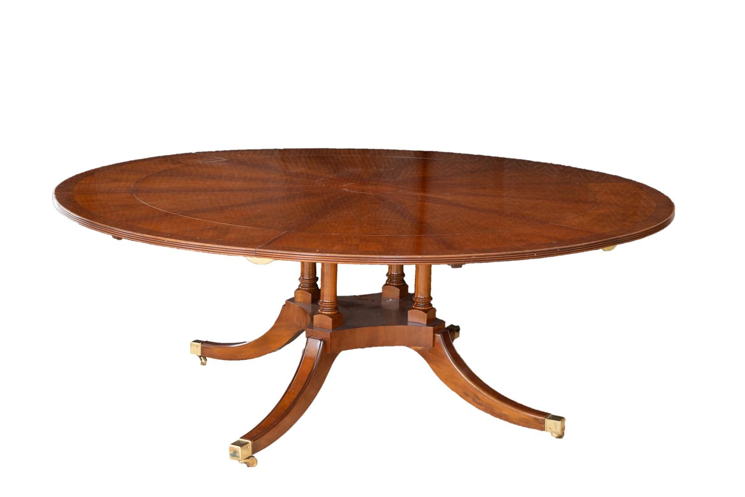 A Regency Style Mahogany Perimeter Leaf Dining Table By Smith and Watson, New York