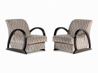 A Pair of Hugues Chevalier Sycamore Liberty Armchairs