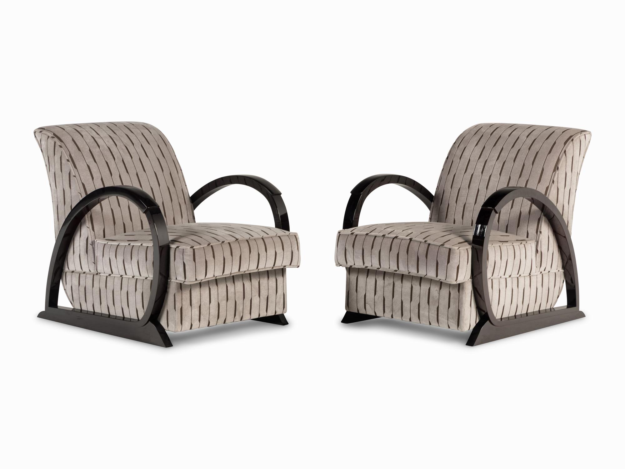 A Pair of Hugues Chevalier Sycamore Liberty Armchairs