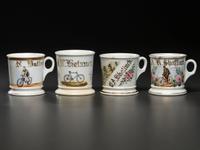 Four Bicycle Shaving Mugs