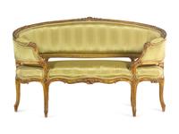 A Louis XV Style Carved Giltwood Settee
