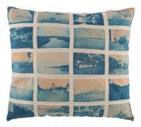 [EARLY PHOTOGRAPHY - AMERICANA]. Silk pillow comprised of 20 cyanotype images.