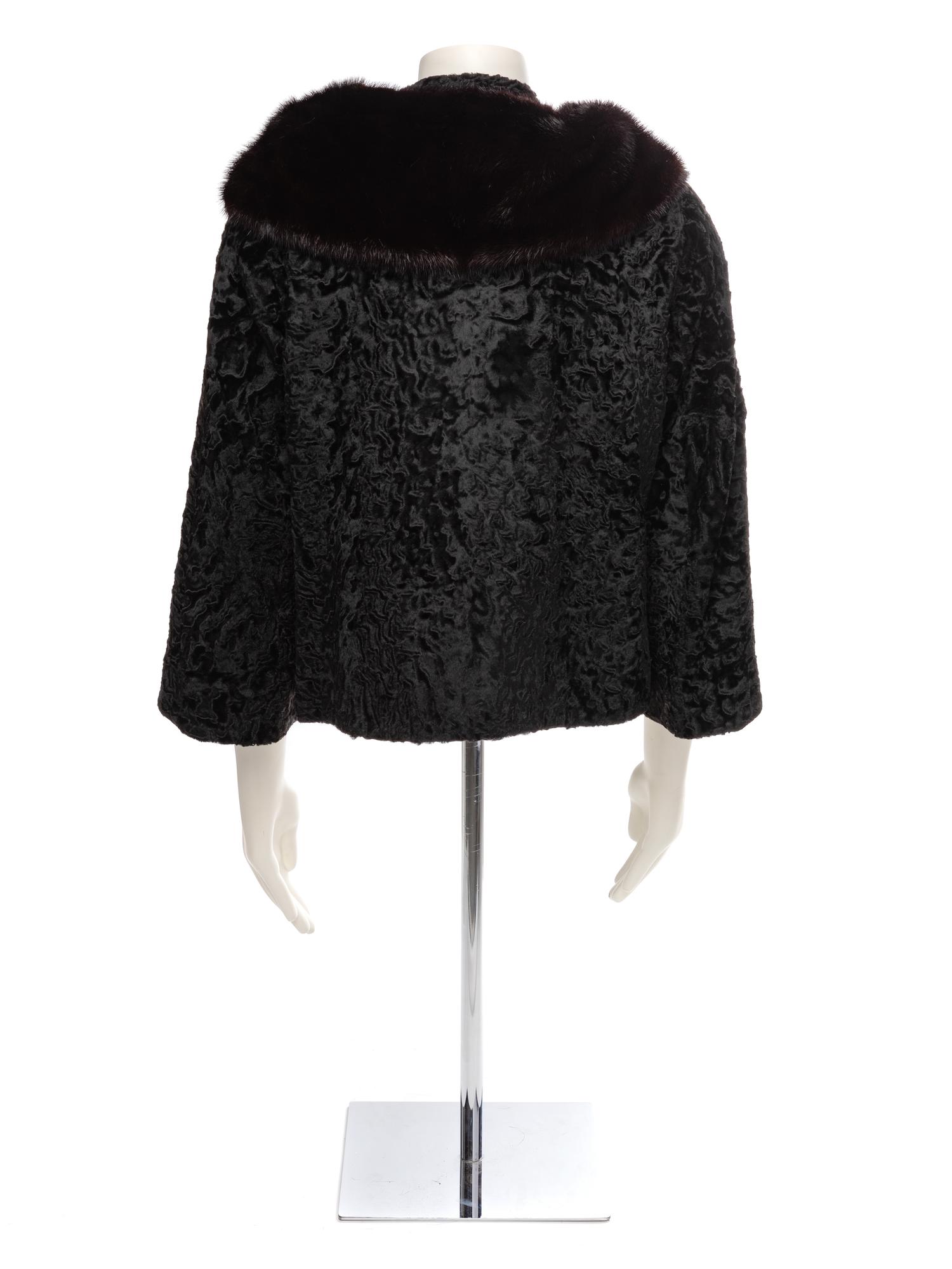 Neusteters Lambswool with Mink Collar Coat, 1960-80s
