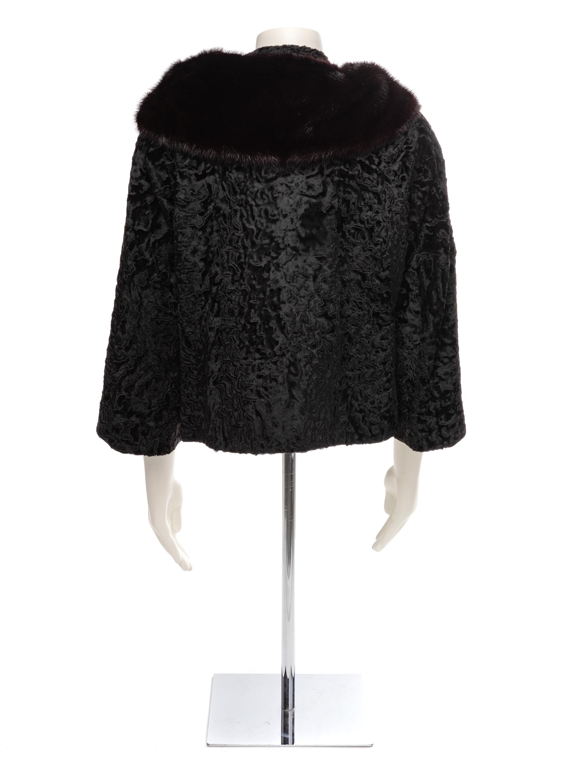 Neusteters Lambswool with Mink Collar Coat, 1960-80s