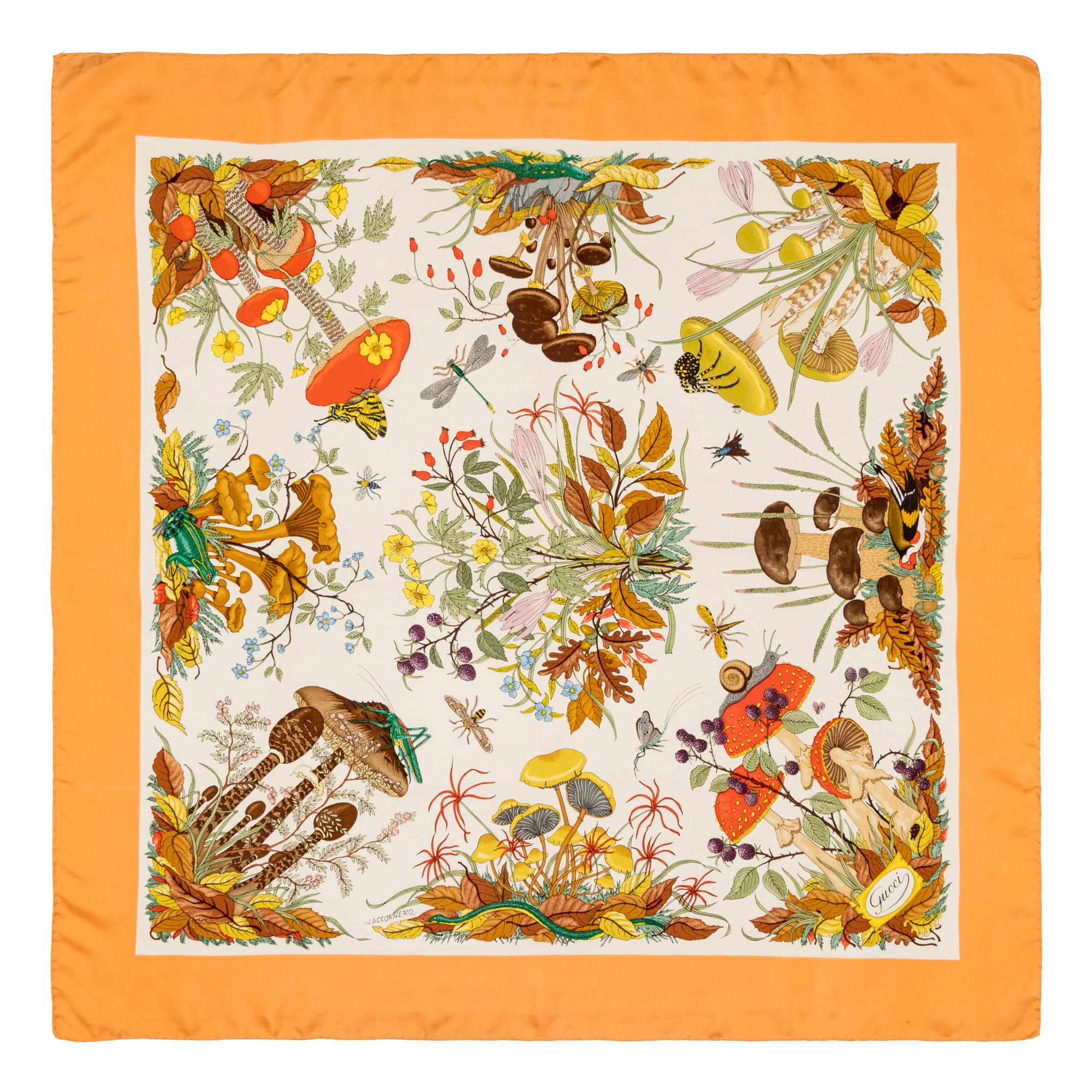 Gucci, Five Silk & Two Cotton Scarves