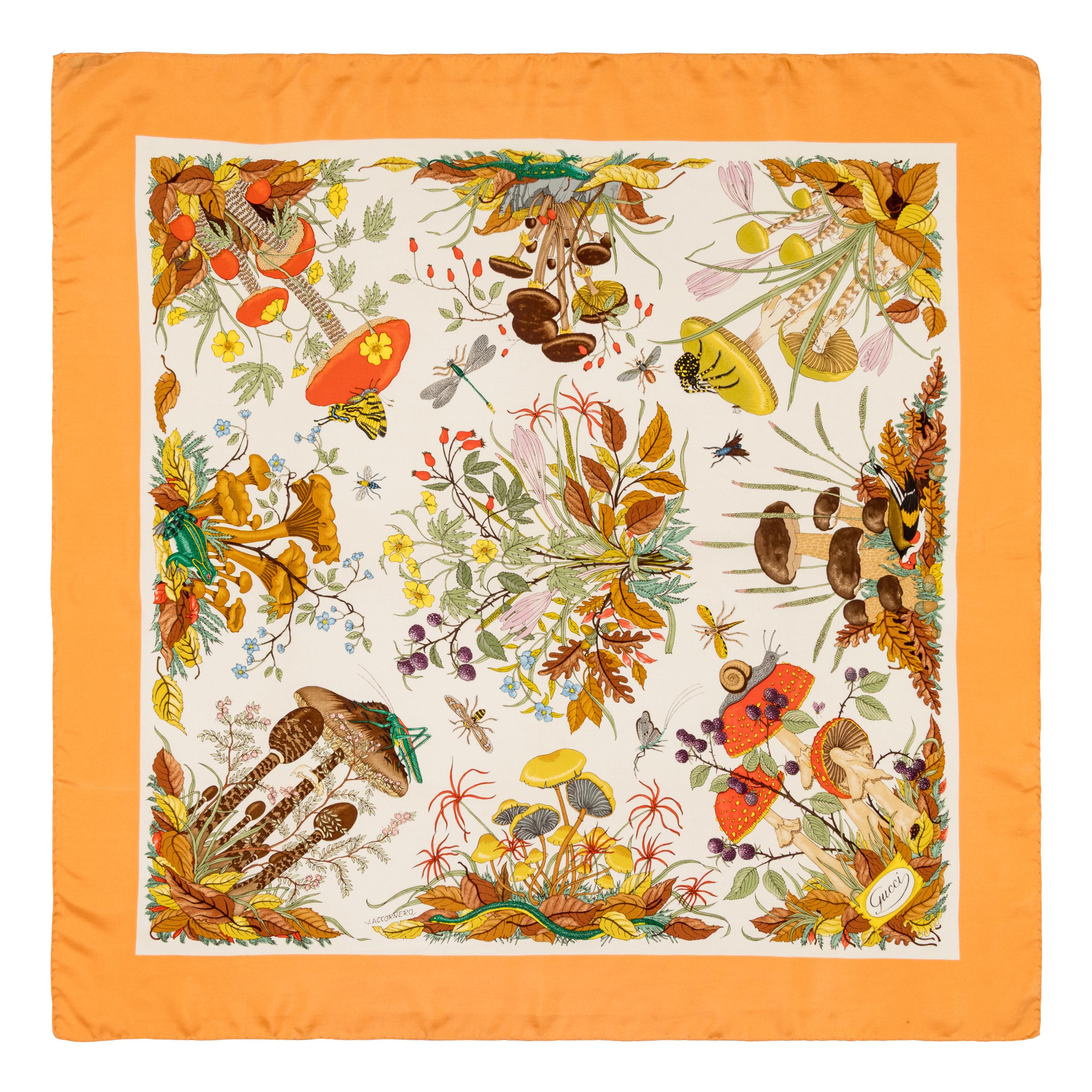 Gucci, Five Silk & Two Cotton Scarves