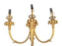 A Pair of Napoleon III Gilt Bronze Three-Light Sconces