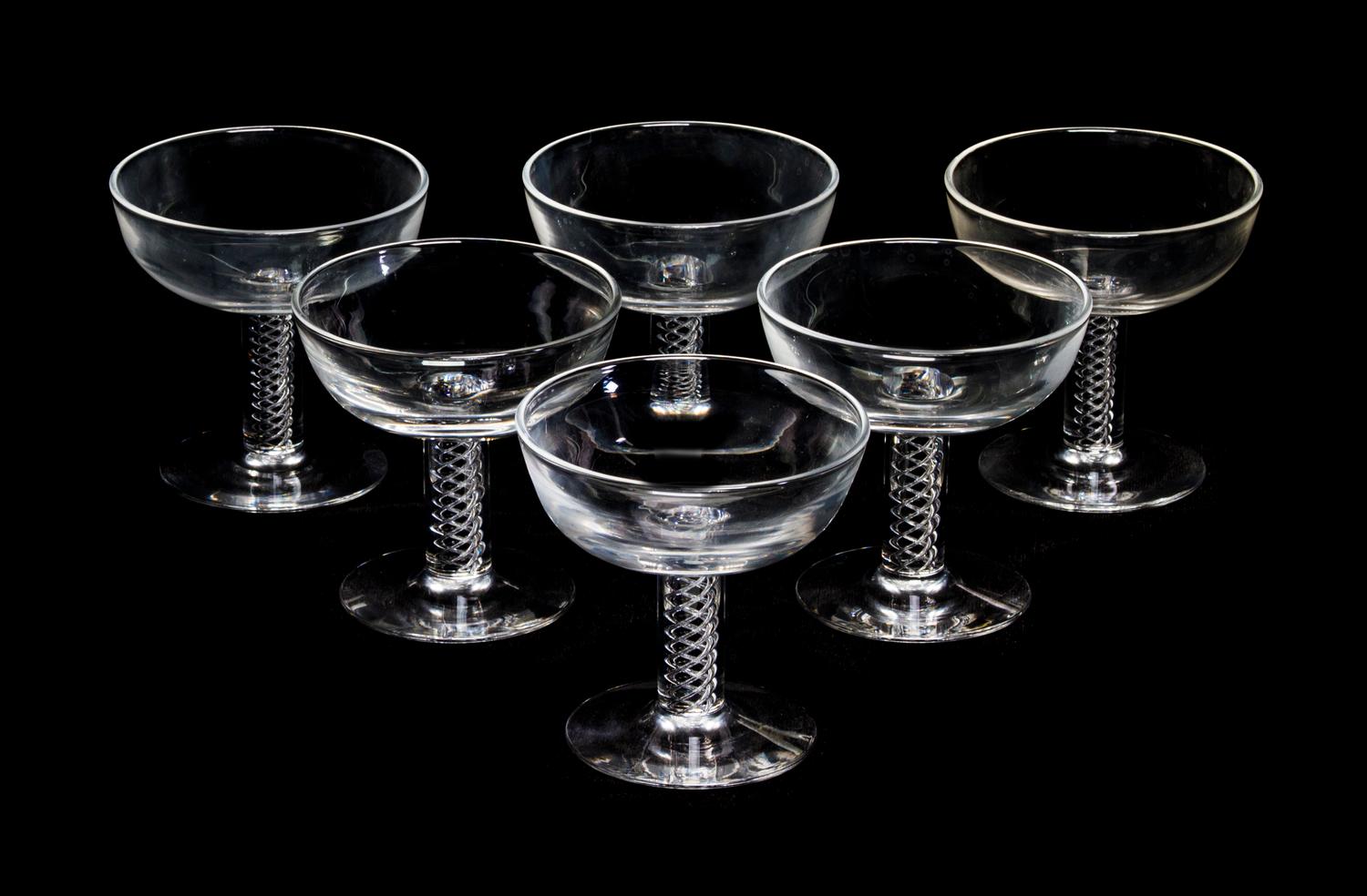 A Set of Twenty Steuben Glass Sherbets, Height 4 inches.