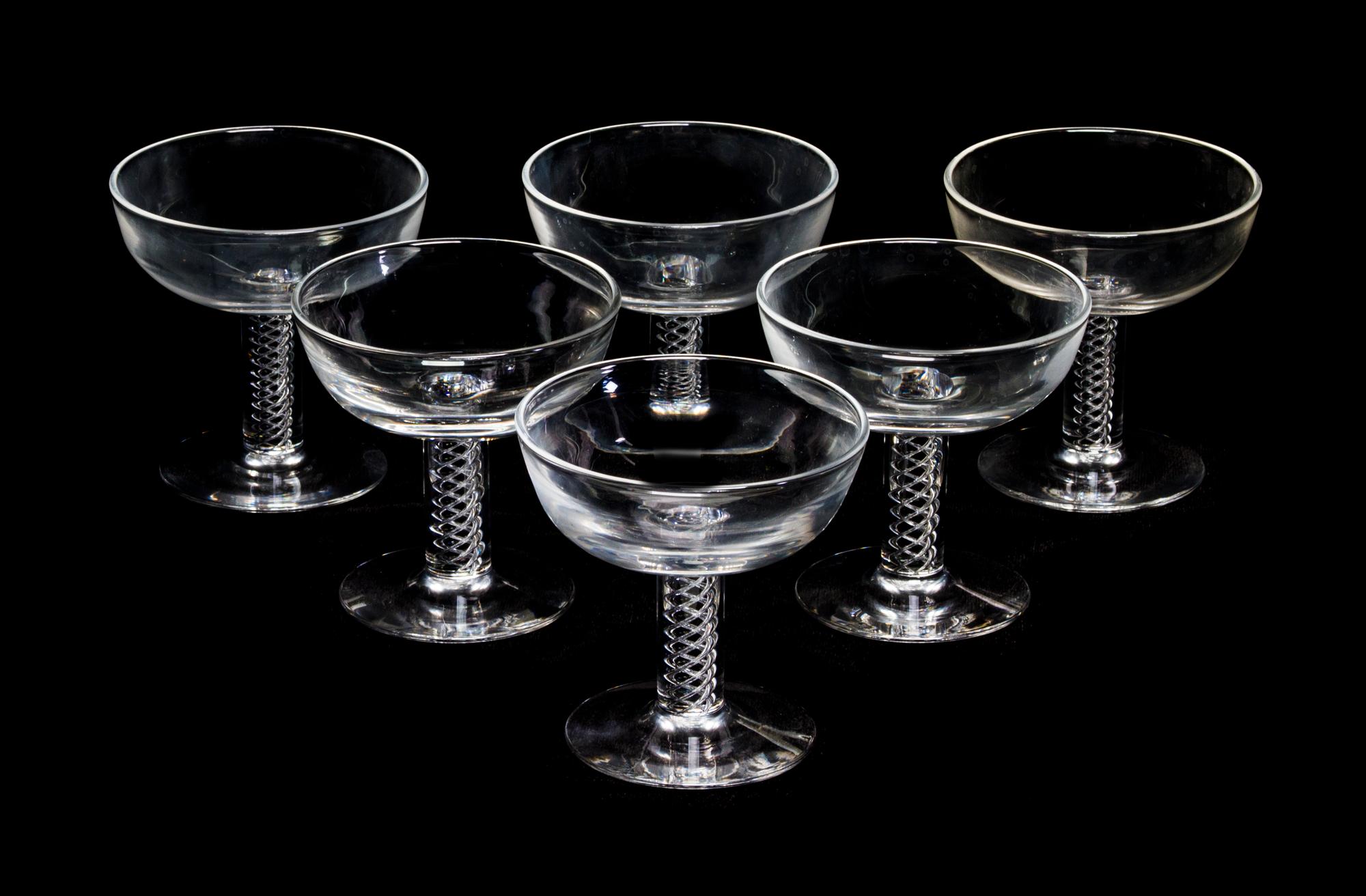 A Set of Twenty Steuben Glass Sherbets, Height 4 inches.