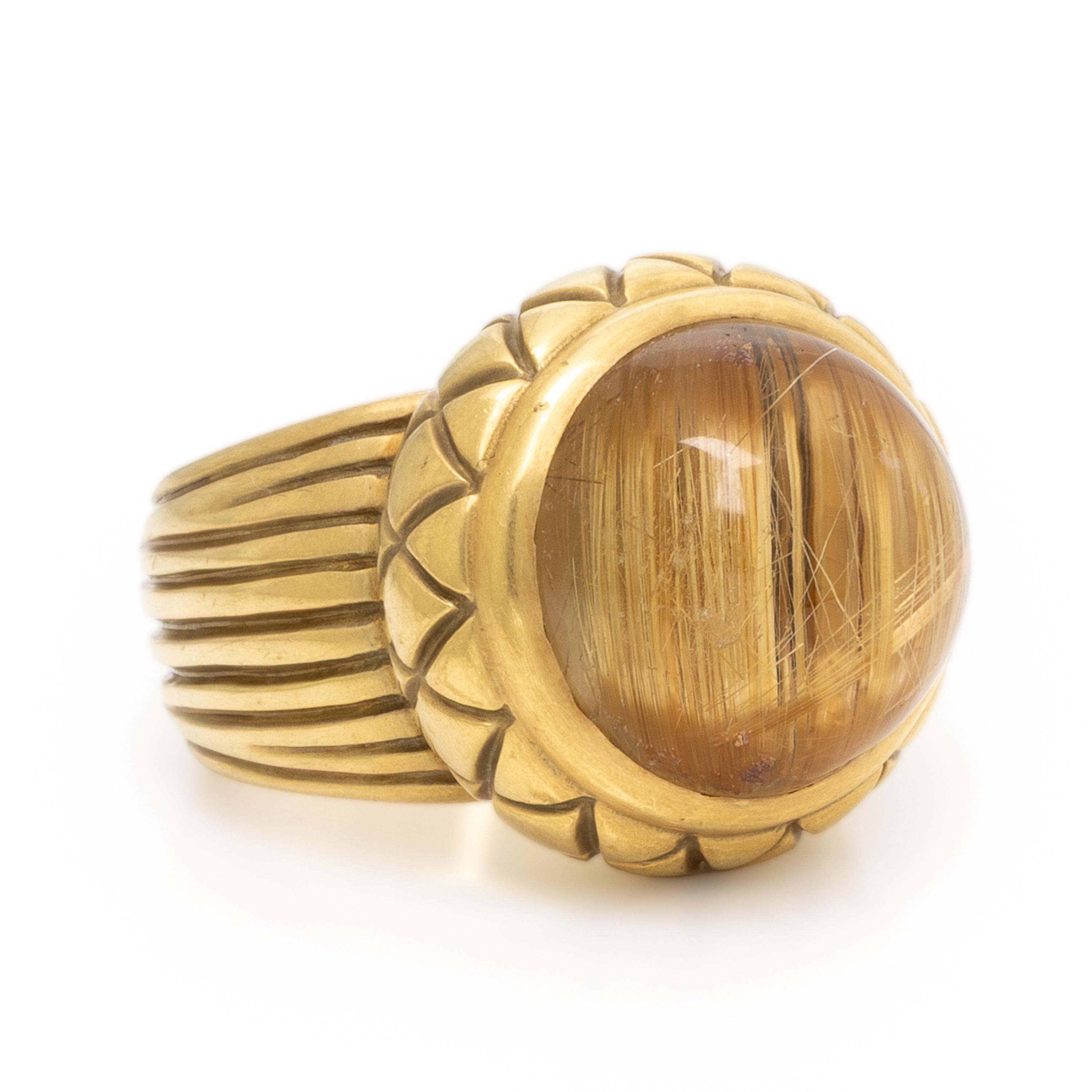 Elizabeth Rand, Yellow Gold and Rutilated Quartz Ring