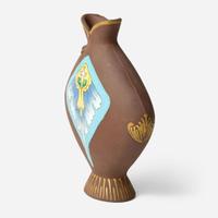 A Wedgwood Christopher Dresser (1834-1904) Designed Chocolate Stoneware Fish Vase, UK, circa 1870