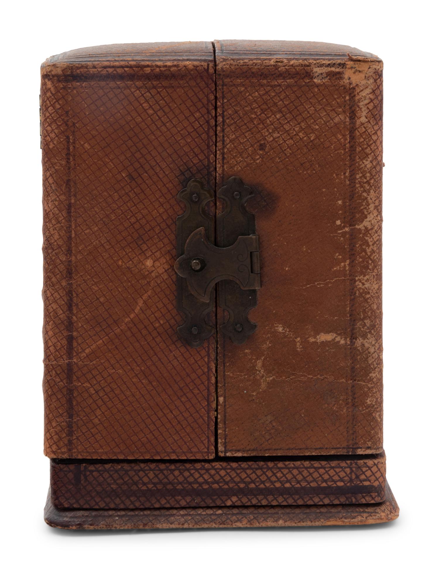 A Continental Leather-Cased Brass Carriage Clock