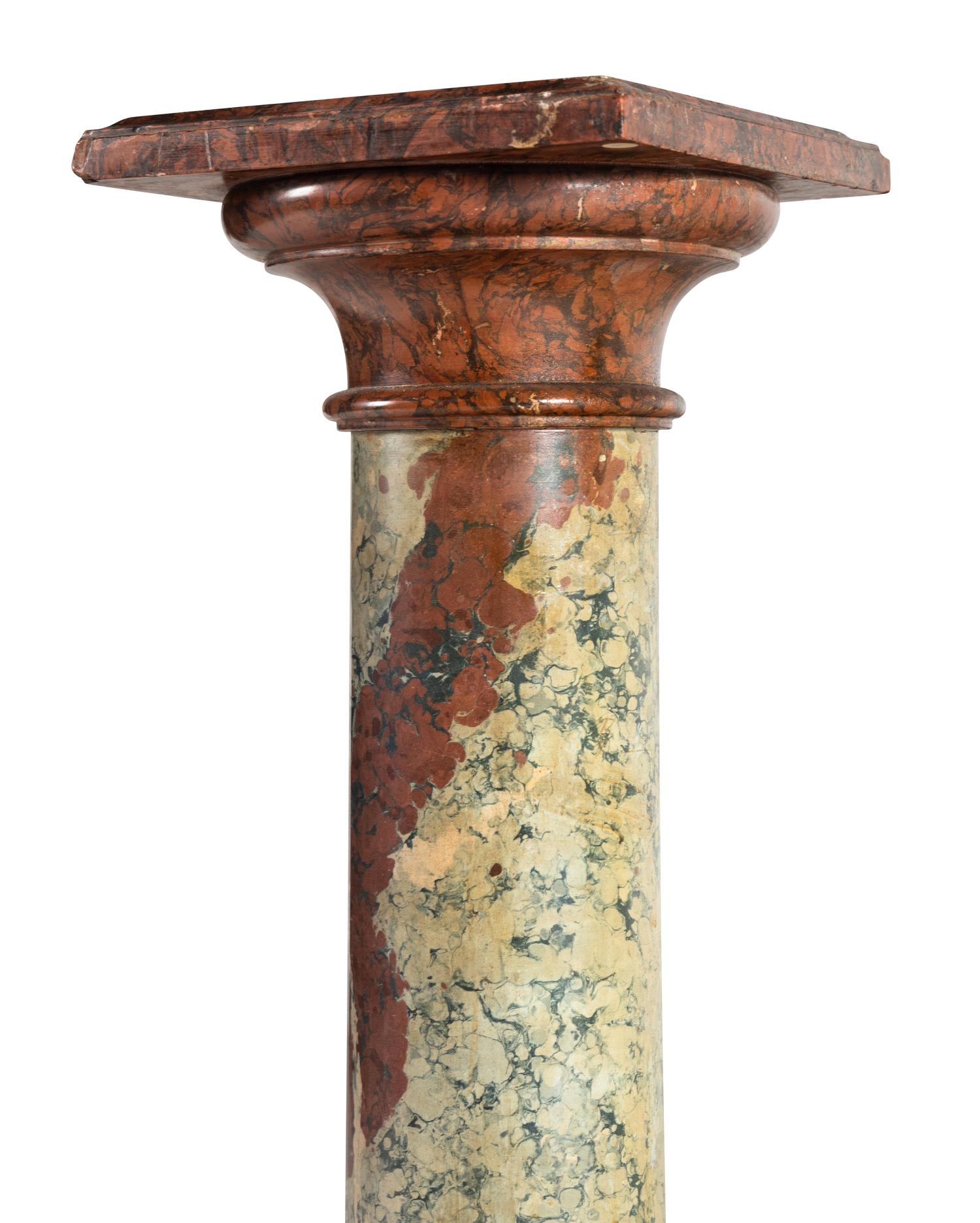 A Pair of Continental Marble Pedestals