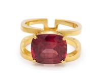 REDDISH ORANGE SAPPHIRE RING