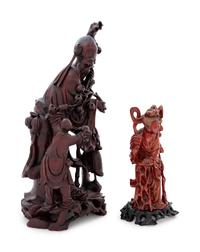 Two Chinese Carved Figures of Immortals