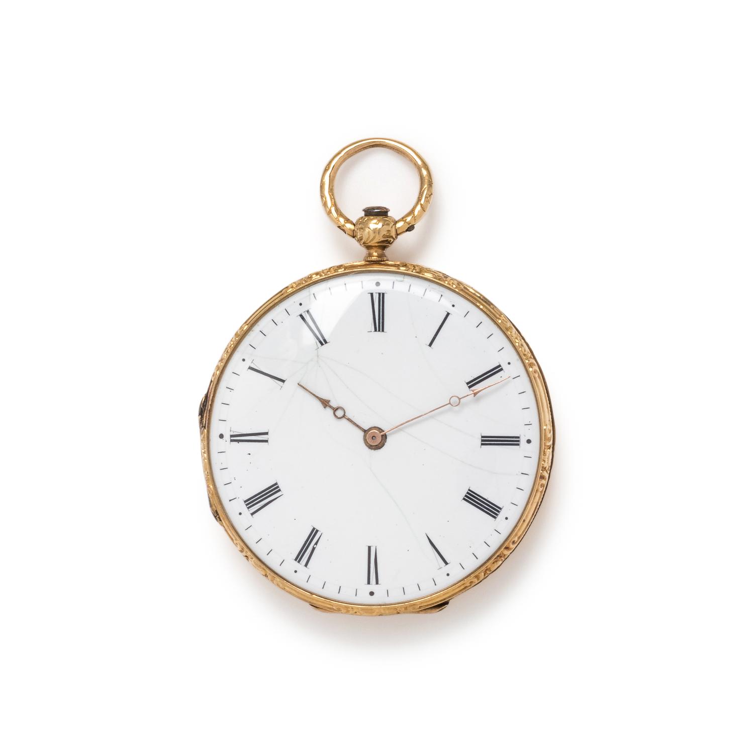 YELLOW GOLD OPEN FACE POCKET WATCH