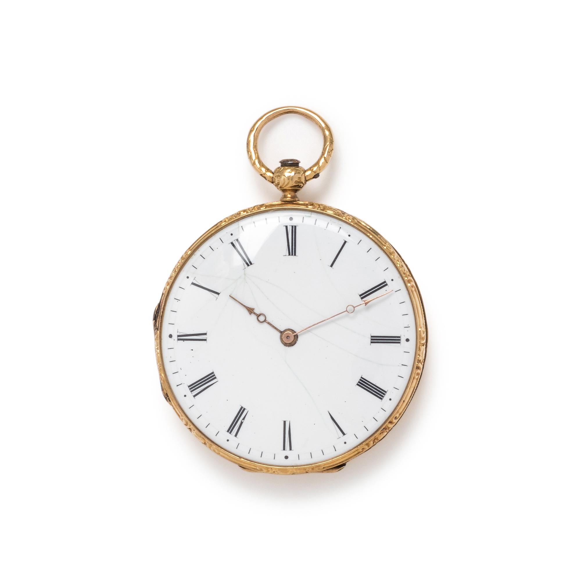 YELLOW GOLD OPEN FACE POCKET WATCH
