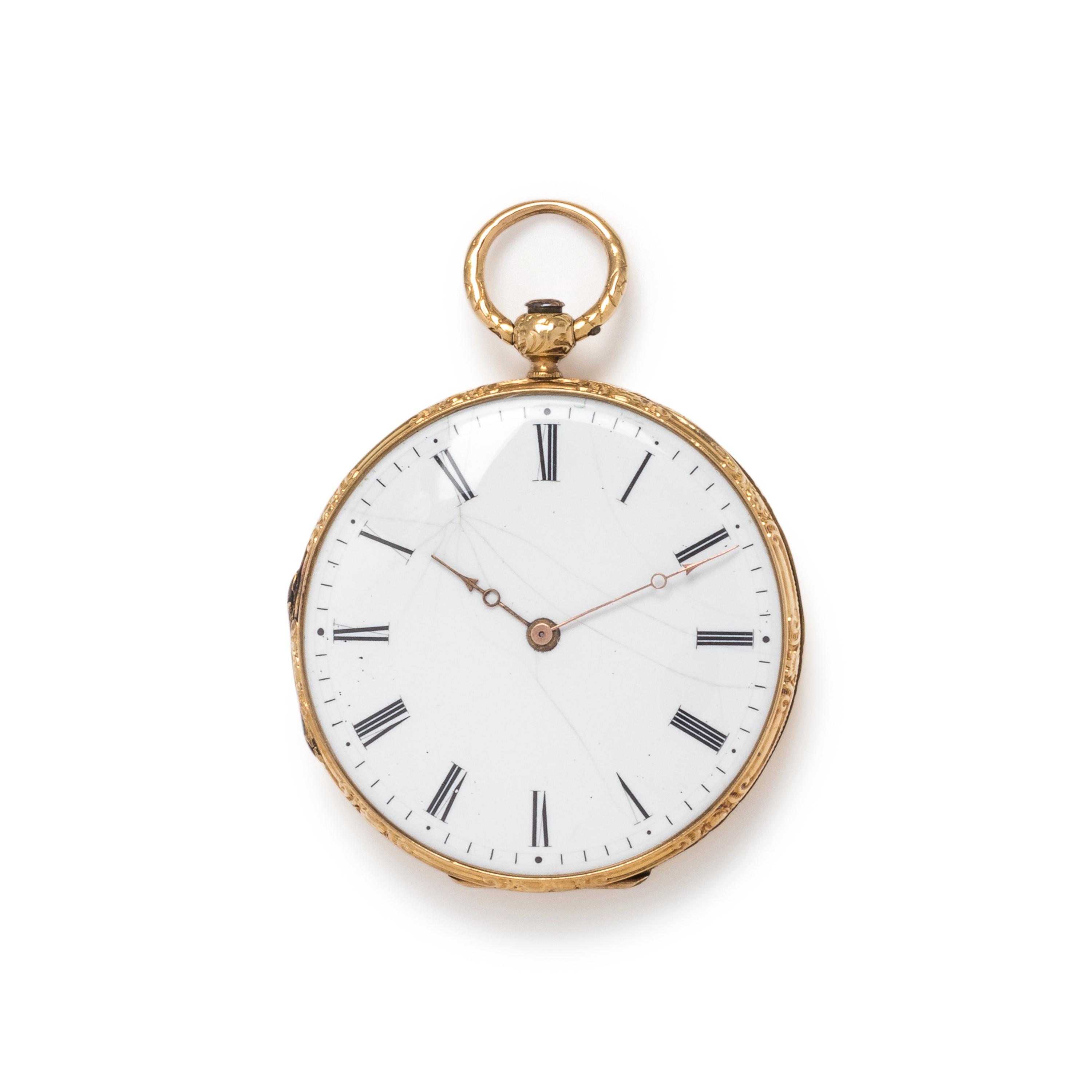 YELLOW GOLD OPEN FACE POCKET WATCH