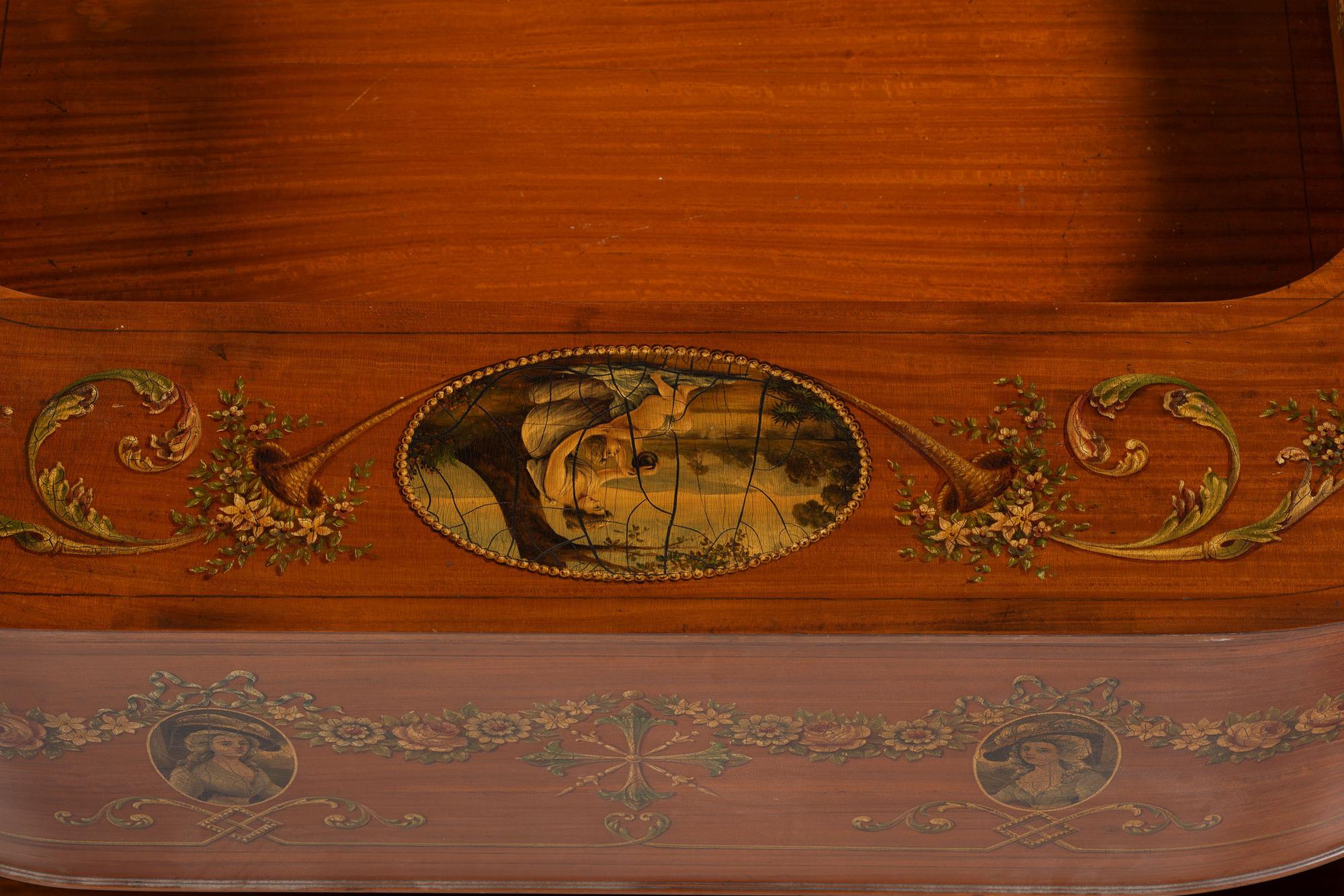 An Edwardian Style Painted Satinwood Carlton House Desk