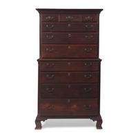 A Chippendale Figured Walnut Chest-on-Chest