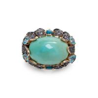 TURQUOISE AND MULTIGEM RING